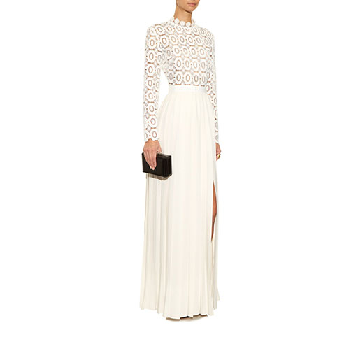 Crochet and Pleated Gown